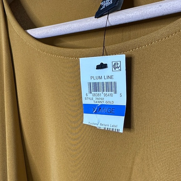 Alfani Women's Mustard Color Sleeveless Drape Top XL P2P 23" 25" Length NWT - Picture 3 of 13